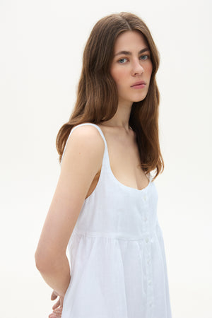 Коротка сукня на ґудзиках з мереживом біла