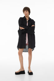 Сорочка Oversize з льону SS23 чорна