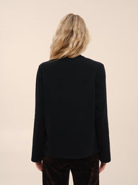 Лонгслів із переробленої бавовни в чорному кольорі