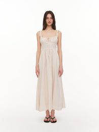 Linen midi dress ivory