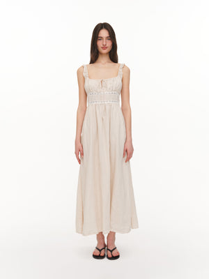 Linen midi dress ivory