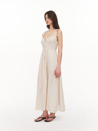 Linen midi dress ivory
