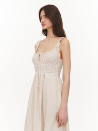 Linen midi dress ivory