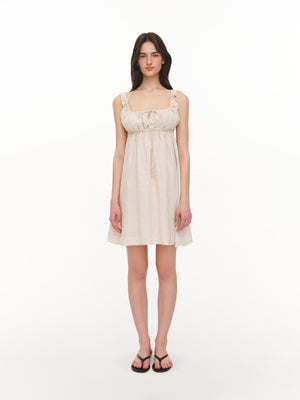 Linen mini dress ivory