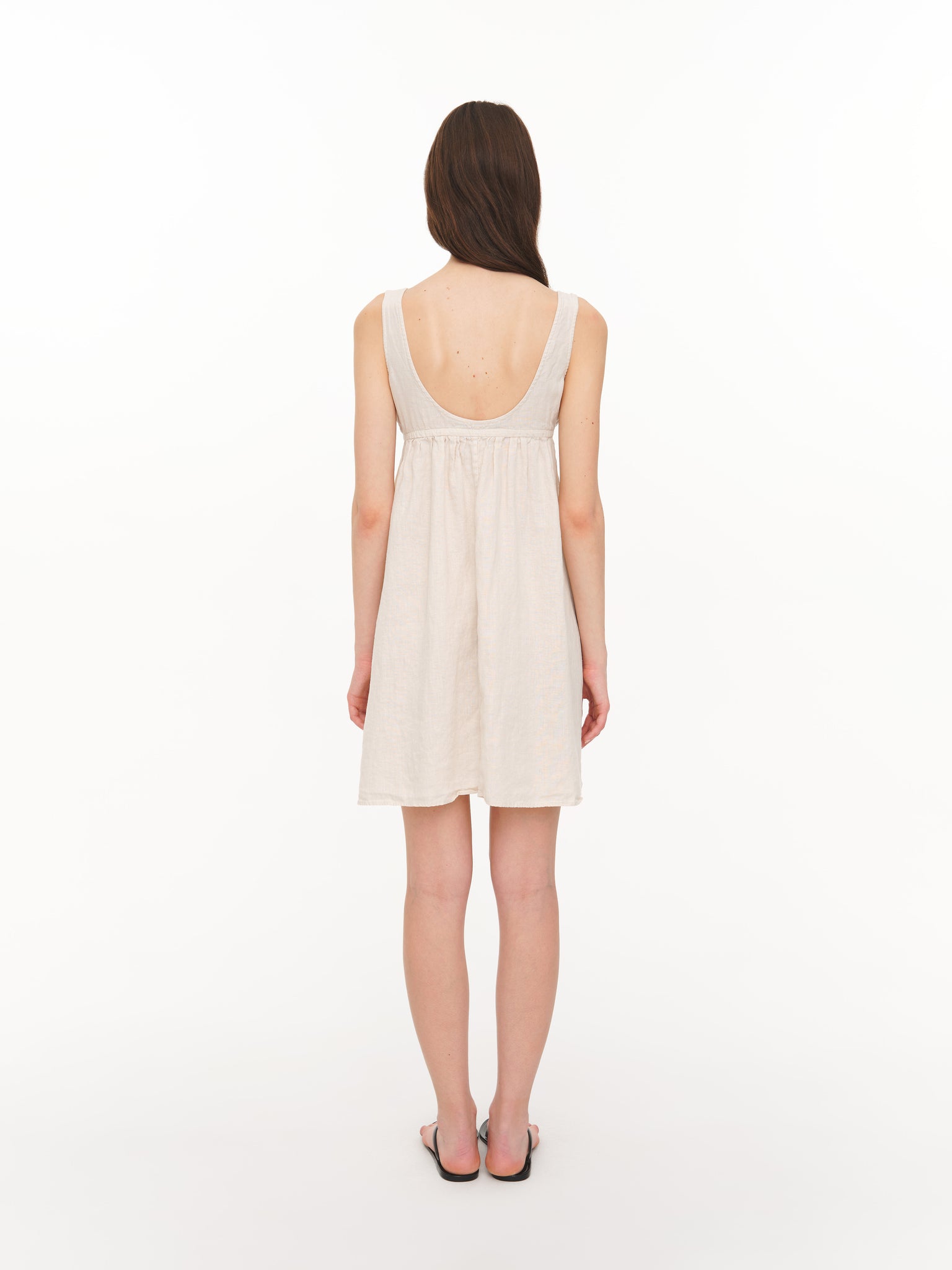 Linen mini dress ivory